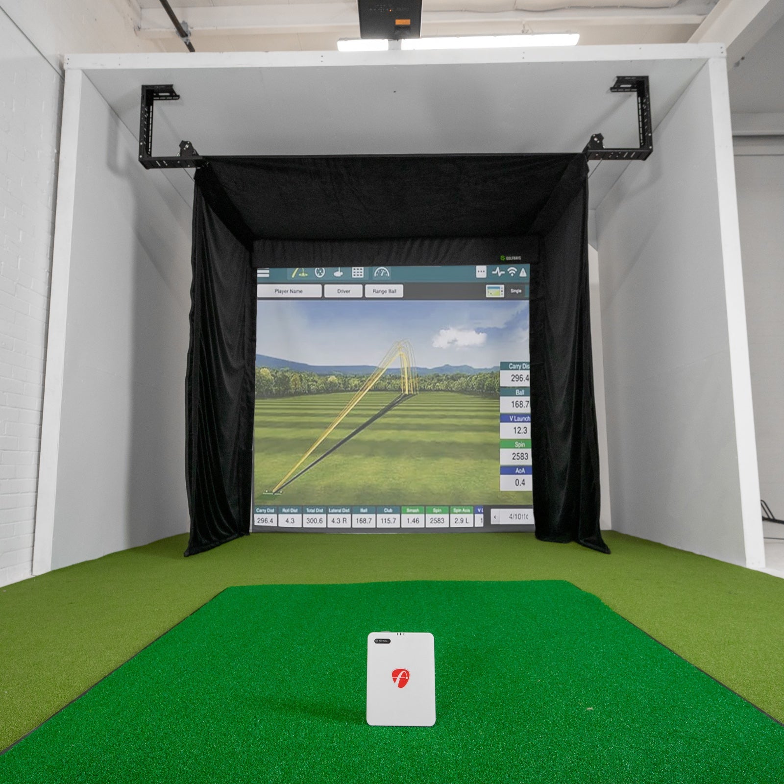 Flightscope Mevo Gen 2 Retractable Simbox Home Golf Simulator Package